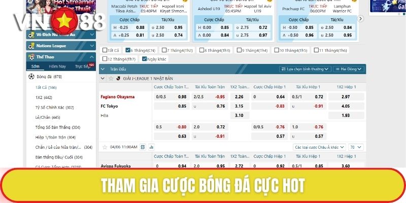 Tham gia cược bóng đá cực hot